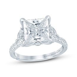 Monique Lhuillier Bliss Princess-Cut Lab-Grown Diamond Halo Engagement Ring 4-5/8 ct tw 18K White Gold