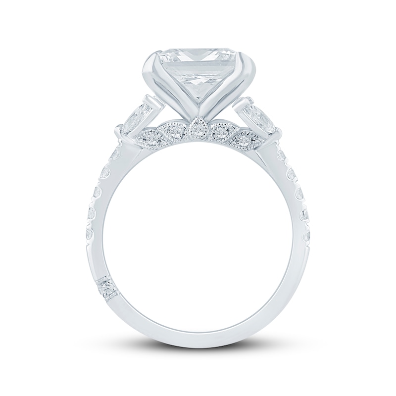 Main Image 3 of Monique Lhuillier Bliss Princess-Cut Lab-Grown Diamond Halo Engagement Ring 4-5/8 ct tw 18K White Gold