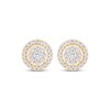 Thumbnail Image 2 of Multi-Diamond Halo Stud Earrings 1/2 ct tw 10K Yellow Gold