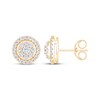 Thumbnail Image 3 of Multi-Diamond Halo Stud Earrings 1/2 ct tw 10K Yellow Gold