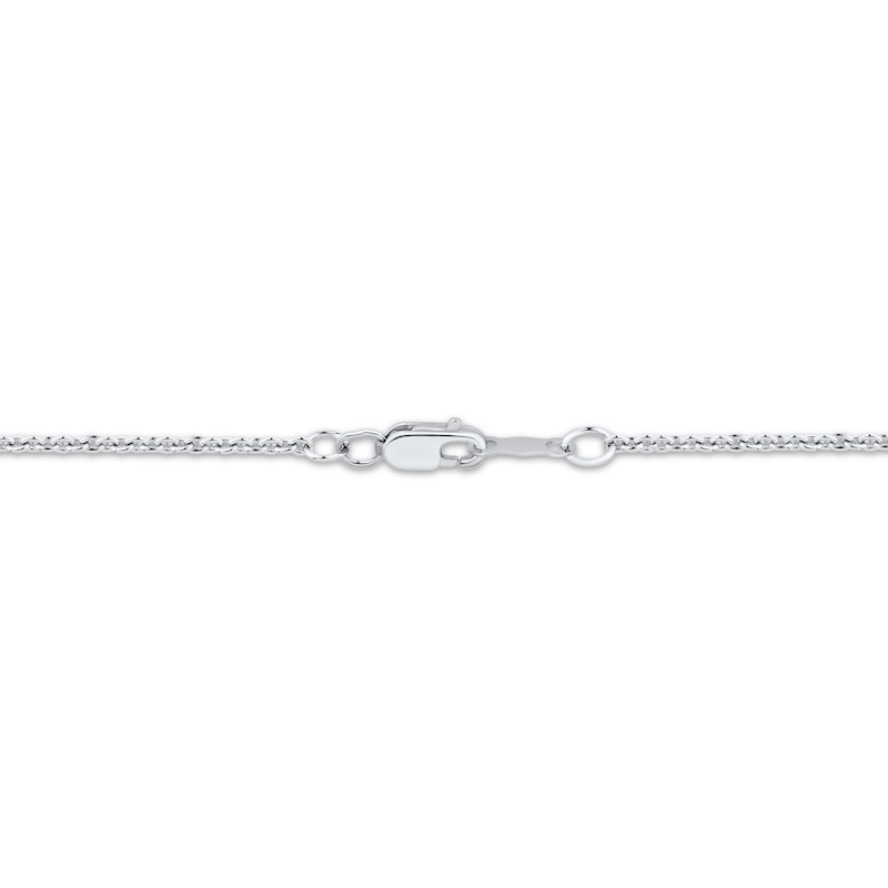 Main Image 4 of Cultured Pearl & White Lab-Created Sapphire Loop Necklace Sterling Silver 18"