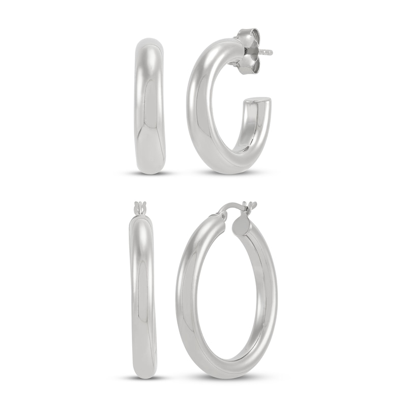 Main Image 1 of Hoop Earrings Set Sterling Silver