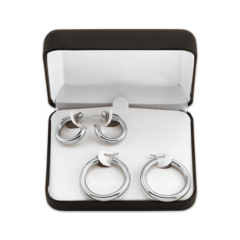 Main Image 8 of Hoop Earrings Set Sterling Silver