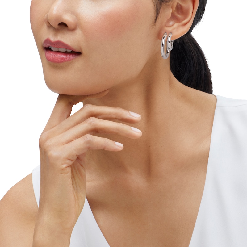 Main Image 9 of Hoop Earrings Set Sterling Silver