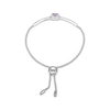 Thumbnail Image 2 of Cushion-Cut Amethyst & White Lab-Created Sapphire Bar Bolo Bracelet Sterling Silver 9"