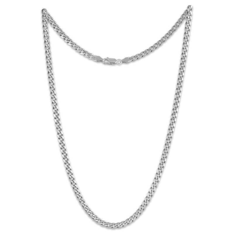 Main Image 2 of 4.3mm Curb Chain Necklace Solid Sterling Silver 22"