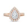 Thumbnail Image 3 of Adore Pear-Shaped Diamond Double Halo Engagement Ring 1 ct tw 14K Rose Gold