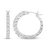 Thumbnail Image 3 of White Lab-Created Sapphire Hoop Earrings Sterling Silver
