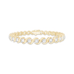 Unstoppable Love Lab-Grown Diamond Swirl Link Bracelet 5 ct tw 10K Yellow Gold 7"