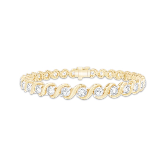 Unstoppable Love Lab-Grown Diamond Swirl Link Bracelet 5 ct tw 10K Yellow Gold 7"