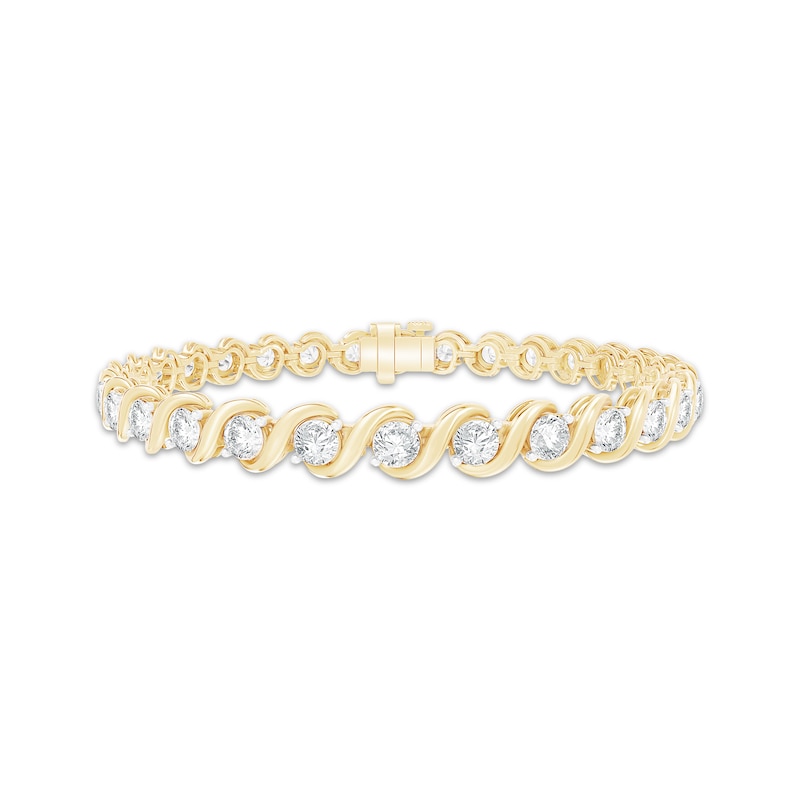 Main Image 1 of Unstoppable Love Lab-Grown Diamond Swirl Link Bracelet 5 ct tw 10K Yellow Gold 7"