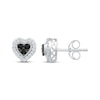 Thumbnail Image 3 of Black & White Multi-Diamond Heart-Shaped Stud Earrings 1/4 ct tw Sterling Silver