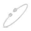 Thumbnail Image 2 of Baguette & Round-Cut Diamond Flex Cuff Bangle Bracelet 1/4 ct tw 10K White Gold
