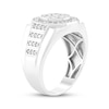 Thumbnail Image 2 of Men's Multi-Diamond Circular Fashion Ring 1 ct tw Sterling Silver