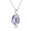 Thumbnail Image 3 of Pear-Shaped Amethyst & White Lab-Created Sapphire Drop Necklace Sterling Silver 18"
