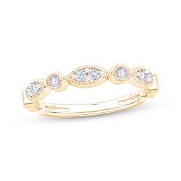 Adore Lab-Grown Diamonds Milgrain Anniversary Ring 1/4 ct tw 10K Yellow Gold