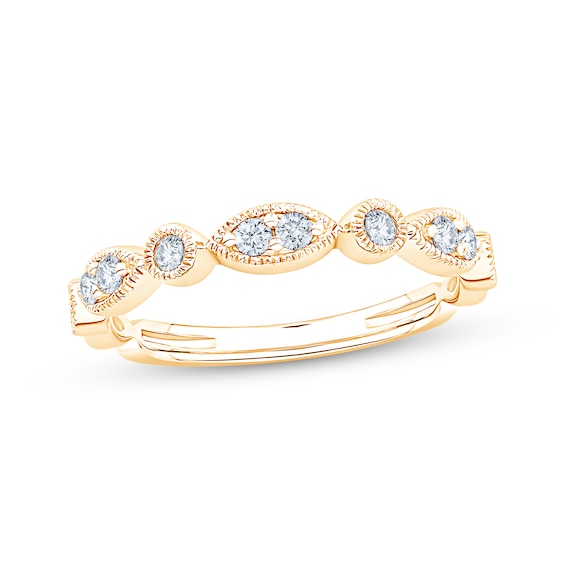 Adore Lab-Grown Diamonds Milgrain Anniversary Ring 1/4 ct tw 10K Yellow Gold