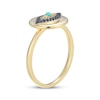 Thumbnail Image 2 of Turquoise, Blue & White Lab-Created Sapphire Evil Eye Ring 24K Yellow Gold Vermeil Sterling Silver