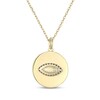 Thumbnail Image 3 of Turquoise, Blue & White Lab-Created Sapphire Evil Eye Medallion Necklace 24K Yellow Gold Vermeil Sterling Silver 18"
