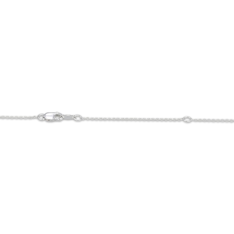 Main Image 4 of Marquise & Round-Cut White Lab-Created Sapphire Butterfly Heart Necklace Sterling Silver 18"