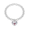 Thumbnail Image 2 of Heart-Shaped Lab-Created Ruby Bezel-Set Charm Bracelet Sterling Silver 7.25"