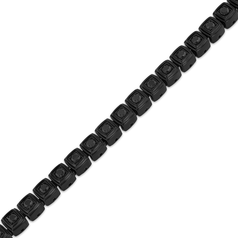 Main Image 2 of Men's Black Spinel Fashion Bracelet Black Ion-Plated Stainless Steel 8"
