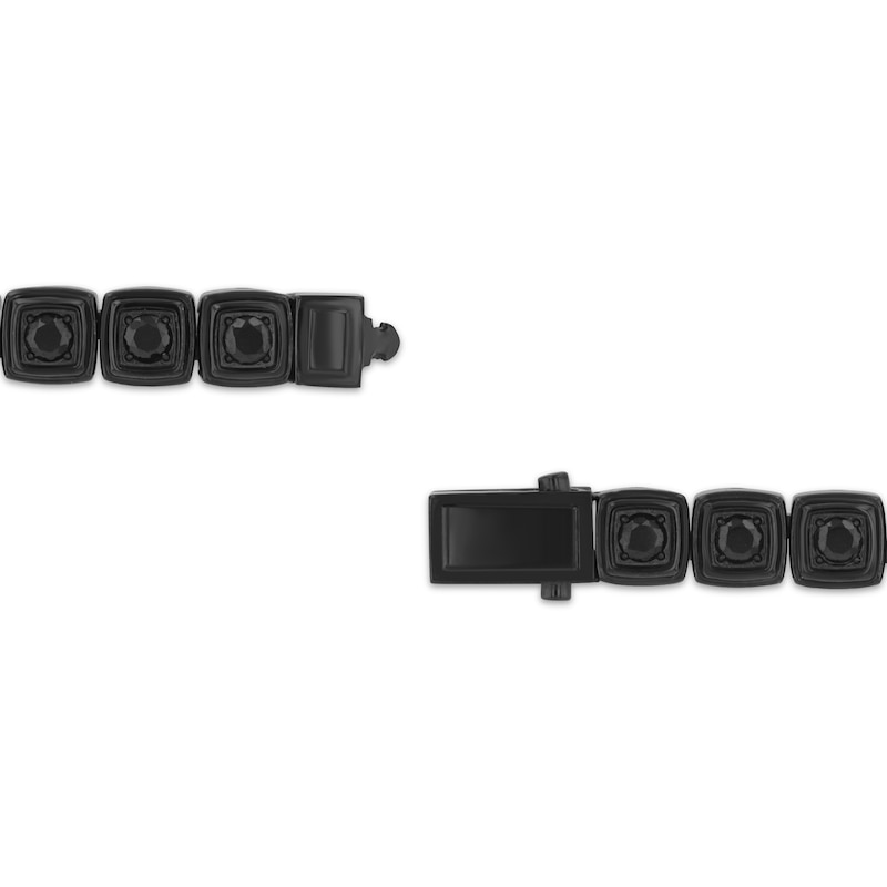 Main Image 3 of Men's Black Spinel Fashion Bracelet Black Ion-Plated Stainless Steel 8"