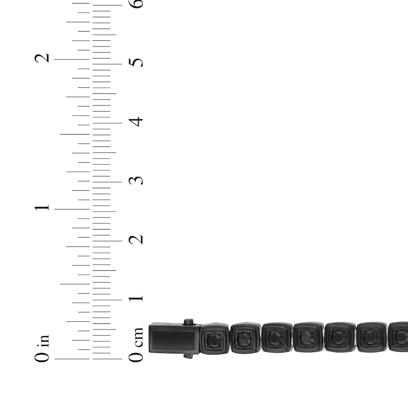 Main Image 4 of Men's Black Spinel Fashion Bracelet Black Ion-Plated Stainless Steel 8"