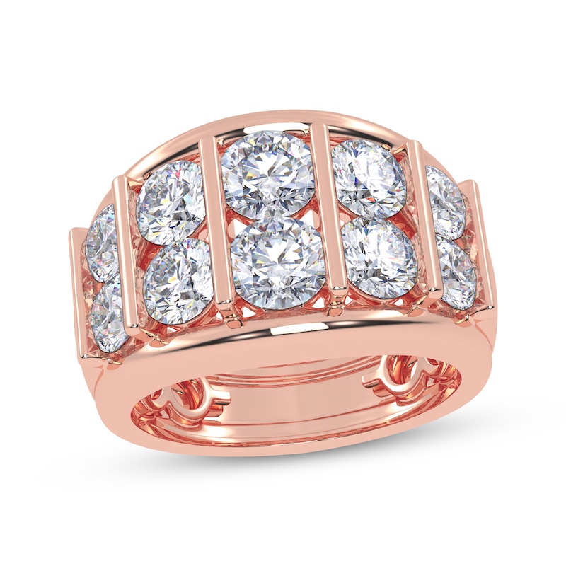 Main Image 1 of Adore Men's Lab-Grown Diamonds Multi-Column Wedding Band 5 ct tw 14K Rose Gold