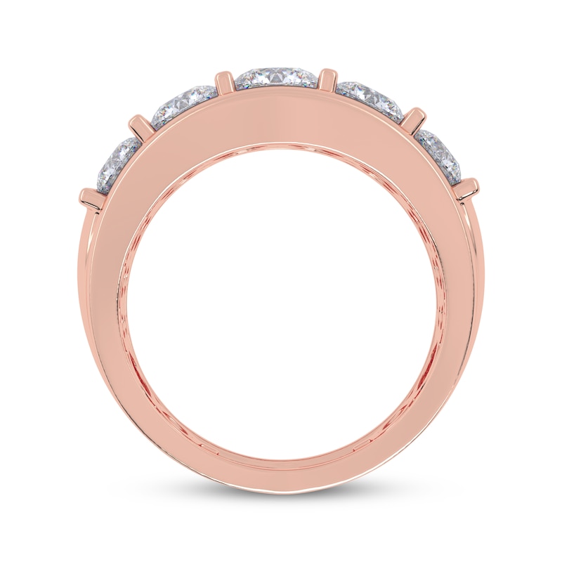 Main Image 3 of Adore Men's Lab-Grown Diamonds Multi-Column Wedding Band 5 ct tw 14K Rose Gold
