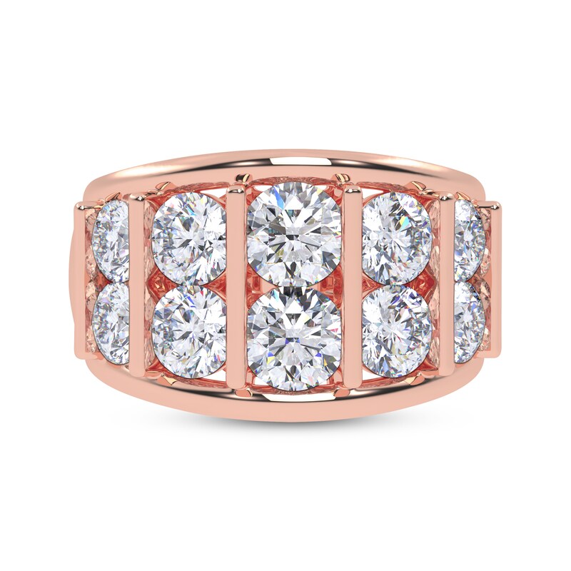 Main Image 4 of Adore Men's Lab-Grown Diamonds Multi-Column Wedding Band 5 ct tw 14K Rose Gold