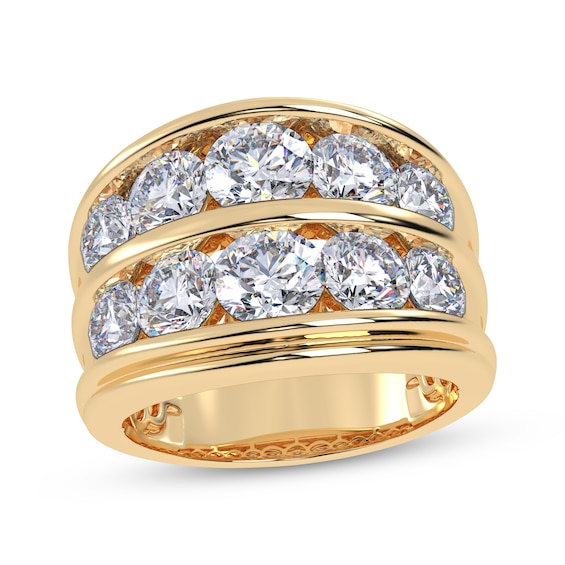 Adore Men's Lab-Grown Diamonds Two-Row Wedding Band 5 ct tw 14K Gold