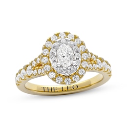 THE LEO Diamond Oval-Cut Double Halo Engagement Ring 1 ct tw 14K Two-Tone Gold