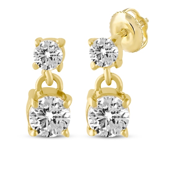 Children's Cubic Zirconia Drop Earrings 14K Yellow Gold