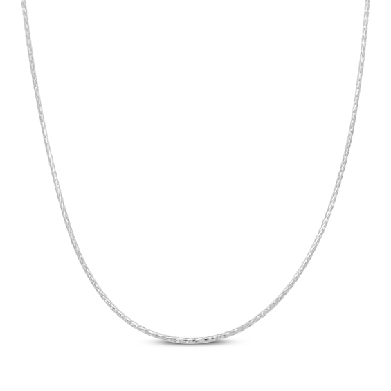 0.95mm Wheat Chain Necklace Solid 10K White Gold 22"