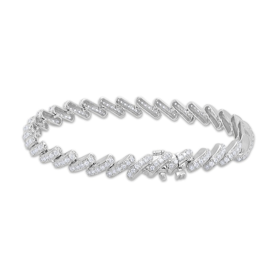 KAY Lab-Grown Diamonds Tilted Link Bracelet 2 ct tw Sterling Silver 7"