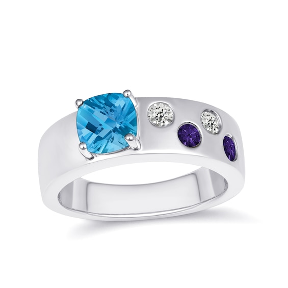 Modern Birthstone Ring (5 Stones)