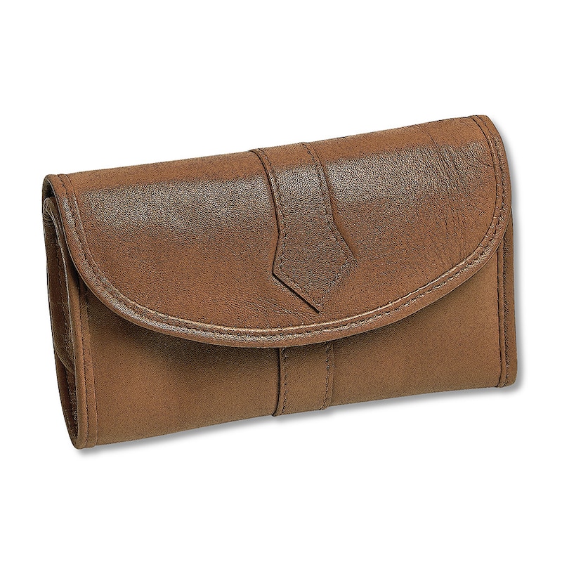 Jewelry Travel Case Brown Leather