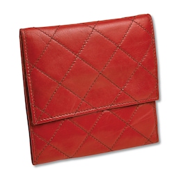 Quilted Jewelry Travel Case Red Leather
