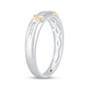 Thumbnail Image 2 of Adore Diamond "X" Wedding Band 1/20 ct tw 10K White Gold & 14K Yellow Gold Plating