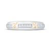 Thumbnail Image 3 of Adore Diamond "X" Wedding Band 1/20 ct tw 10K White Gold & 14K Yellow Gold Plating
