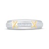 Thumbnail Image 3 of Adore Men's Diamond "X" Wedding Band 1/20 ct tw 10K White Gold & 14K Yellow Gold Plating