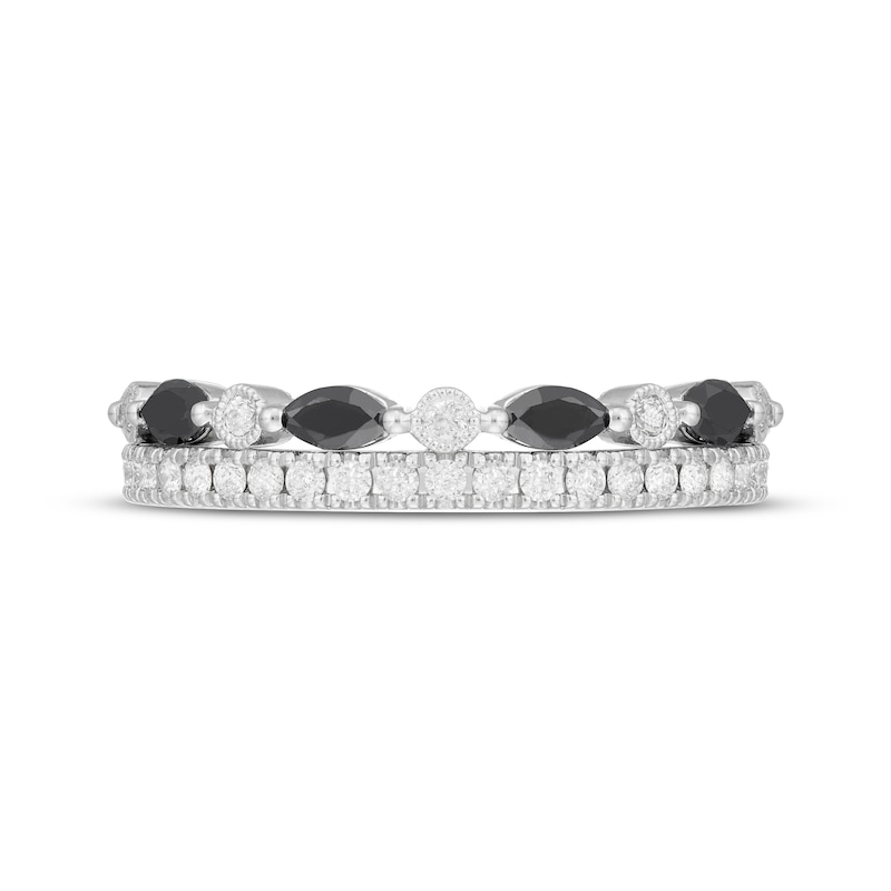 Main Image 3 of Neil Lane Black & White Diamond Wedding Band 3/4 ct tw Marquise & Round-cut 14K White Gold