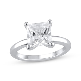 Lab-Grown Diamonds Princess-Cut Solitaire Engagement Ring 3 ct tw 14K White Gold (F/SI2)