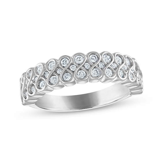 Every Moment Diamond Infinity Band 1/ ct tw 14K White Gold