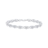 Thumbnail Image 0 of Round-Cut Diamond Heart Bracelet 1/10 ct tw Sterling Silver 7.25”