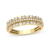 Thumbnail Image 1 of Baguette & Round-Cut Diamond Three-Row Anniversary Band 1/2 ct tw 14K Yellow Gold