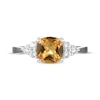 Thumbnail Image 3 of Cushion-Cut Citrine & White Lab-Created Sapphire Ring Sterling Silver