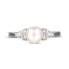 Thumbnail Image 3 of Cultured Pearl & White Lab-Created Sapphire Ring Sterling Silver