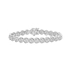 Thumbnail Image 0 of Diamond Flower Frame Link Bracelet 3 ct tw 10K White Gold 7"